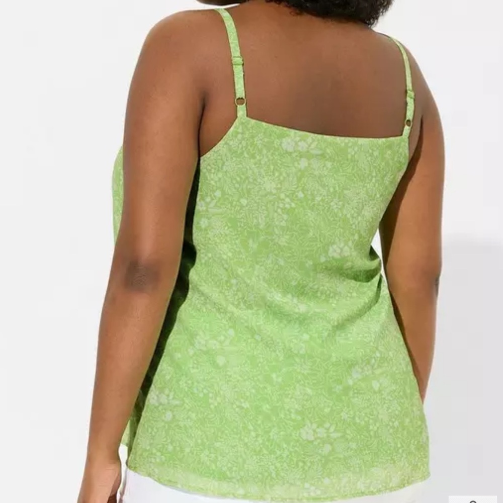 Torrid Floral Greenery Square Neck Chiffon Cami - Picture 2 of 9